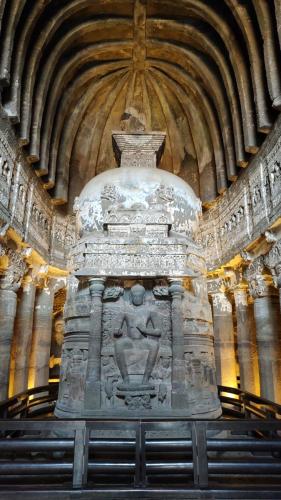Buddha statue with stupa